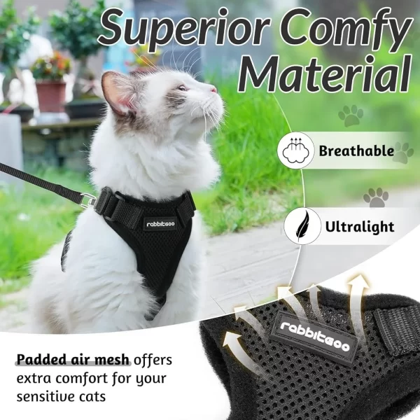 Cat Harness and Leash Soft Adjustable Breathable Vest Heavy Duty Easy Control Outdoor Walking Training - Image 3