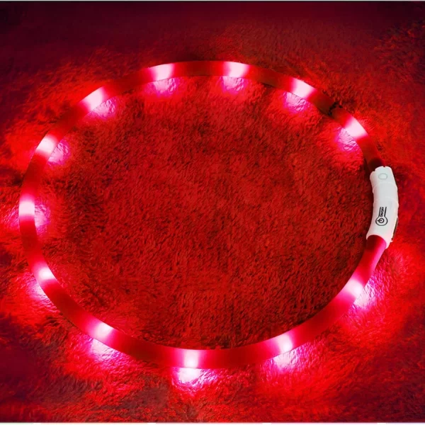 LED Dog Collar, USB Rechargeable Glowing Collars, Light Up Collar Improved Pet Safety &Visibility at Night, 3 Flashing Modes, - Image 7