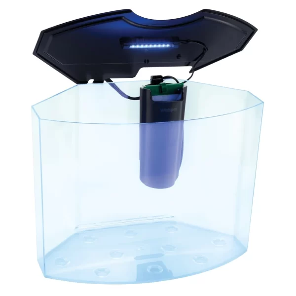 5 Gallon Aquarium Kit with Light and Internal Filter Crescent Shaped Fluorescent Fish Tank Complete Aquarium Setup - Image 3