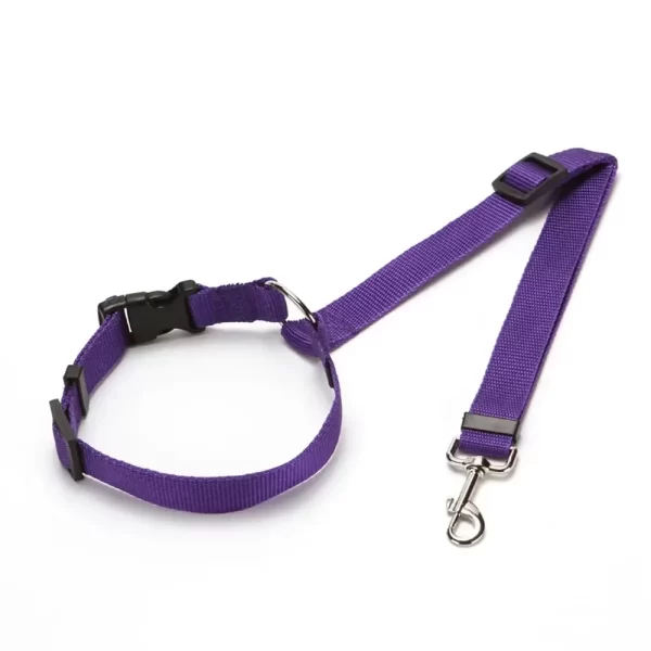Solid Color Two-in-one Pet Car Seat Belt Nylon Lead Leash Backseat Safety Belt Adjustable Dog/Cat Harness Collar Pet Accessories - Image 12