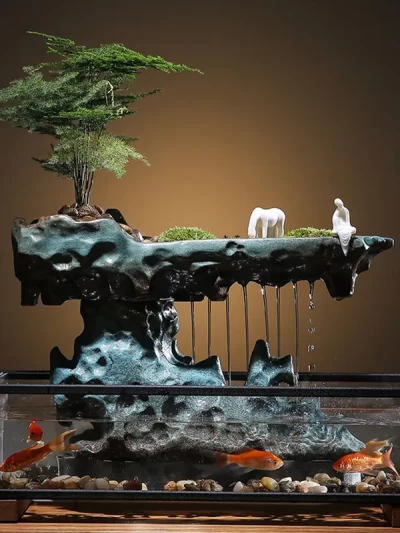 Desktop Fountain With Fish Tank
