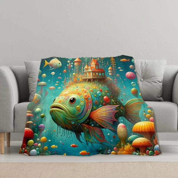 Colorful Fish Tank Themed Blanket For A Dreamy And Decorative Home Ambiance Transformation - Image 3