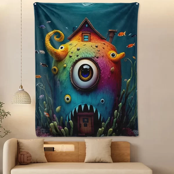 Colorful Underwater Fish Tank Blanket Featuring Seaweed Patterns For A Vibrant And Decorative Home Accent Piece - Image 4