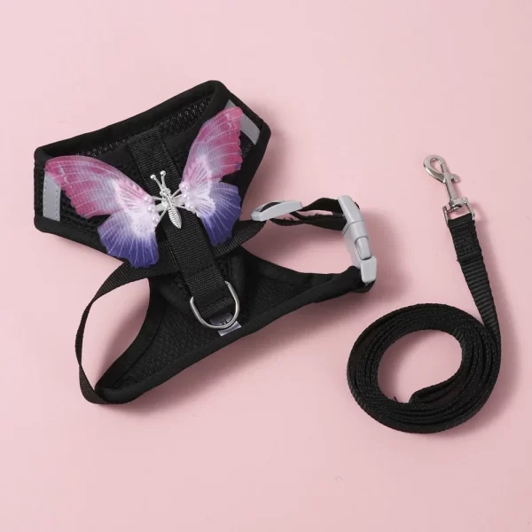 Cute Butterfly, Breathable Dog Harness Set for Small Dogs Cat Puppy Chest Vest Leash - Image 7