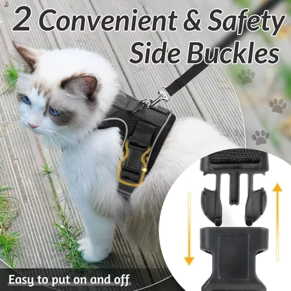 Cat Harness and Leash Soft Adjustable Breathable Vest Heavy Duty Easy Control Outdoor Walking Training - Image 5