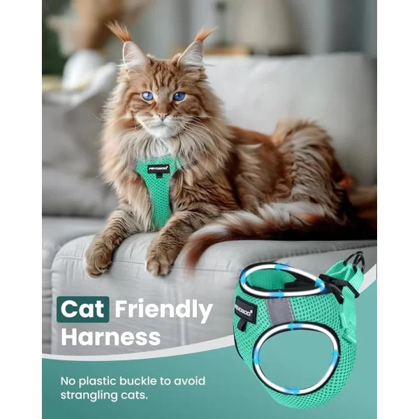 Cat Harness Leash Set Escape Proof Step In Lightweight Soft Vest No Choke Design Comfortable Breathable Mesh - Image 3