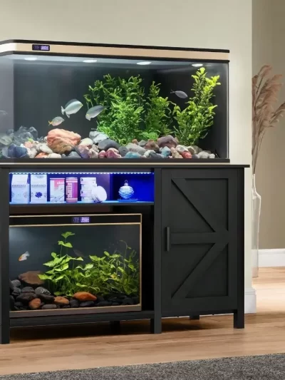 Heavy Duty Aquarium Stand for 55-75 Gallon Fish Tanks with Power Outlets
