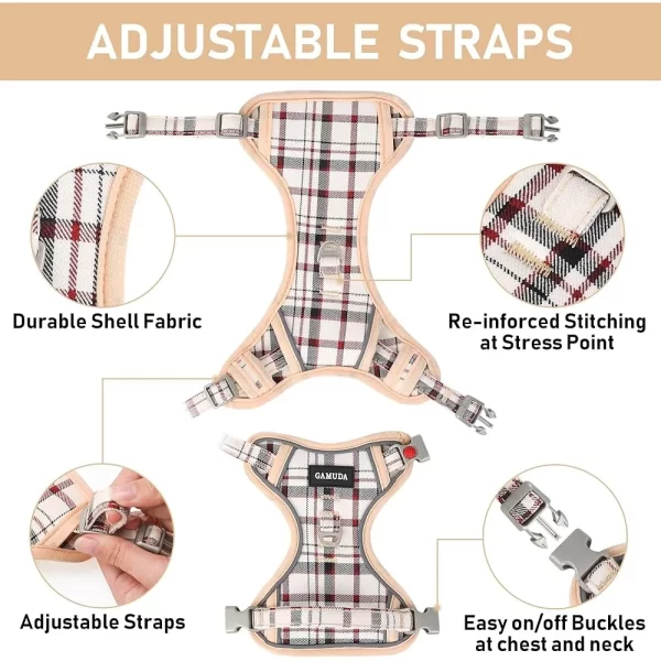 Adjustable No Pull Dog Harness Collar Leash Set Reflective Pet Vest Comfortable Breathable - Image 3