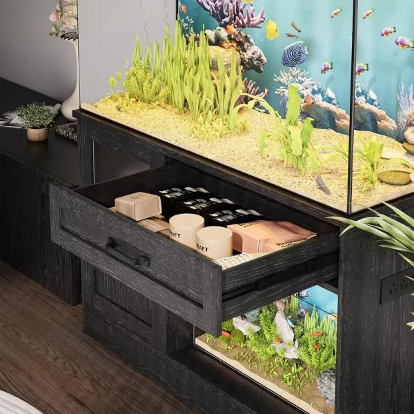 55 Gallon Fish Tank Stand, Fish Tank with Stand 55-75 Gallon, Aquarium Stand 55 Gallon with Drawer, Reptile Tank Stand with Power - Image 5