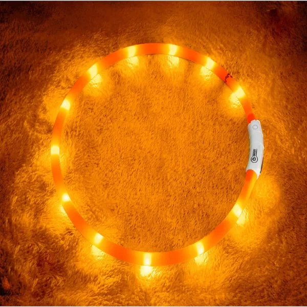 LED Dog Collar, USB Rechargeable Glowing Collars, Light Up Collar Improved Pet Safety &Visibility at Night, 3 Flashing Modes, - Image 10