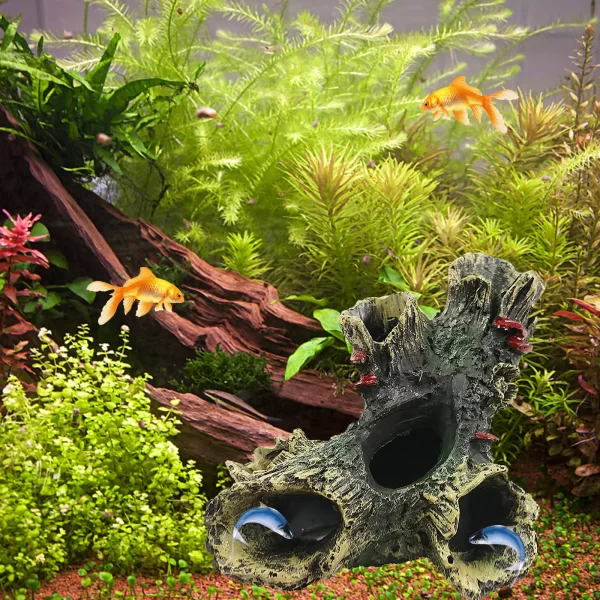 Artificial Landscape Ornament Multifunction Aquarium Hollow Log Decor Aquarium Dead Wood Decoration for Fish Tank Aquarium
