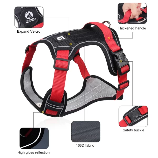 Dog Harness Reflective Medium/Large Dogs Tactical Vest Waterproof Oxford Cloth - Image 2