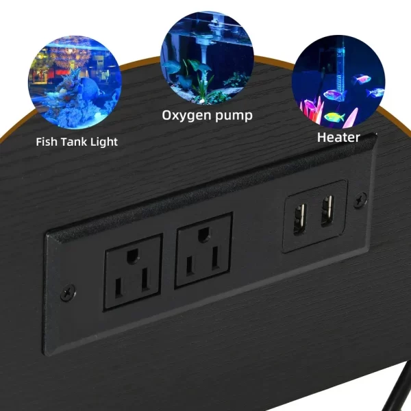 3-Tier Fish Tank Stand LED Light Aquarium Stand for 50 Gallon Tank With Storage - Image 5