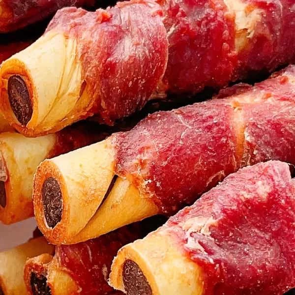 2-Pks of Duck Wrapped Cowhide Stick, Meat Dog Snacks, Made From Duck Meat And Beef Skin, Beef Stuffing - Image 2