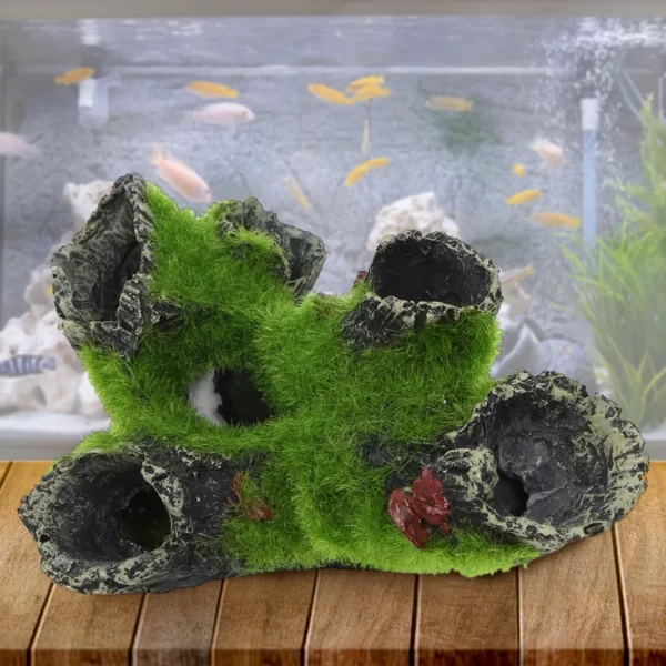 Resin Breeding Hiding Cave Ornaments Habitat Landscaping Decor Decorative Props Habitat Decor for Fish Tank Aquarium