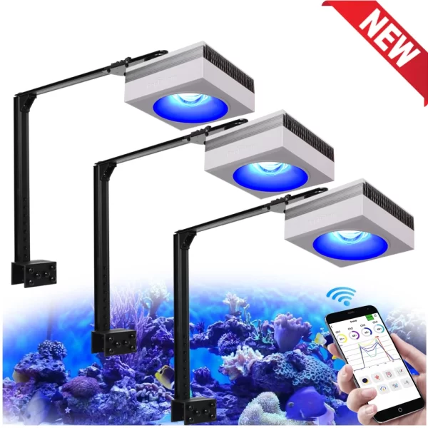 NEW PopBloom RL90 WiFi Led Aquarium Light Full Spectrum, Reef Light Aquarium Saltwater Coral Growing Marine Aquarium Tank Lamp - Image 9