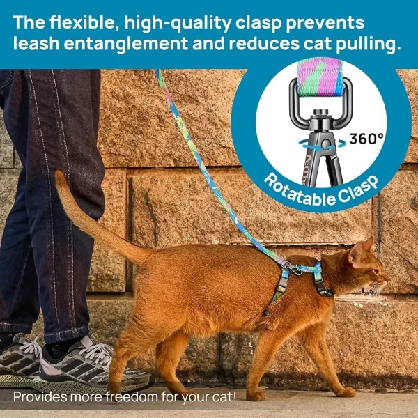 Adjustable Escape Proof Cat Harness and Leash Set Comfortable Lightweight Soft Breathable Safe Walking - Image 5