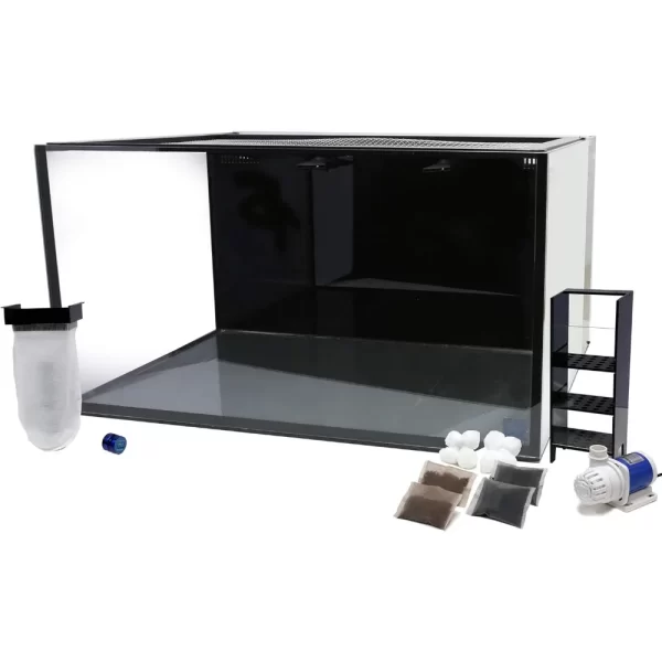 All in One - 50 Gallon Aquarium with White APS Stand with Leveling Frame - Image 3