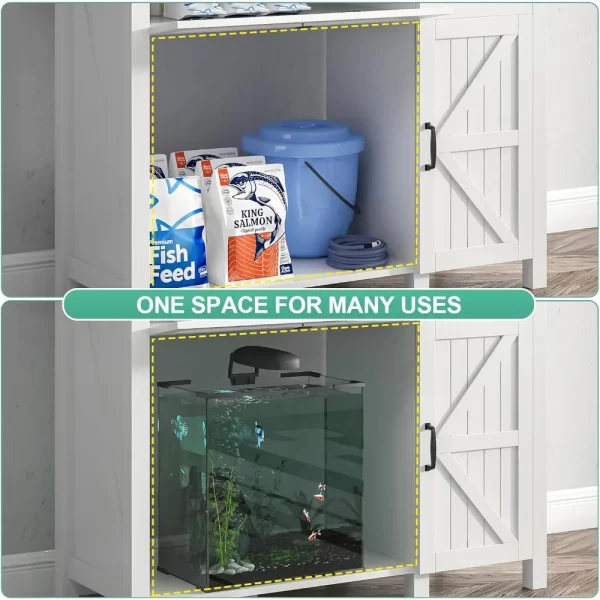 40 Gallon Aquarium Stand With Charging Station, Farmhouse Fish Tank Stand, Reptile Tank Stand Terrarium Stand with Drawer - Image 6