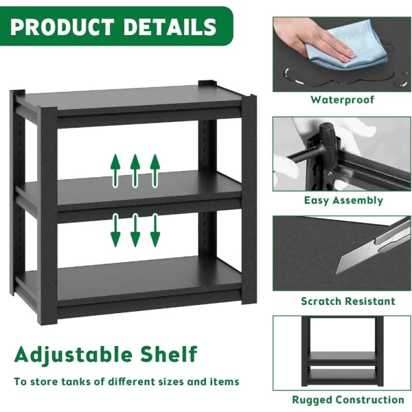 20-30 Gallon Fish Tank Stand Metal Aquarium Stand, 34 "W x 18 "D x 31" H Adjustable Heavy Duty Reptile Tank Stand - Image 6