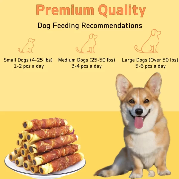 Chicken Wrapped Cowhide Stick, Meat Dog Snacks, Made From Chicken Meat And Beef Skin, Beef Filling - Image 3