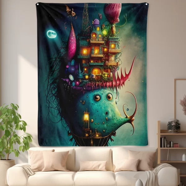 Blue Fish Tank Blanket With Illuminated Design For A Modern And Decorative Home Enhancement Touch - Image 4