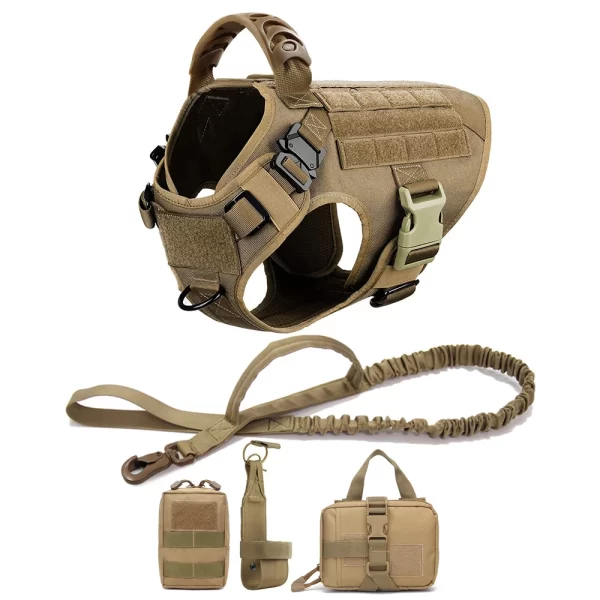 Military Dog Harness Leash Bags Set Pet Tactical Vest Harnesses Walking Training For Large Dogs - Image 7