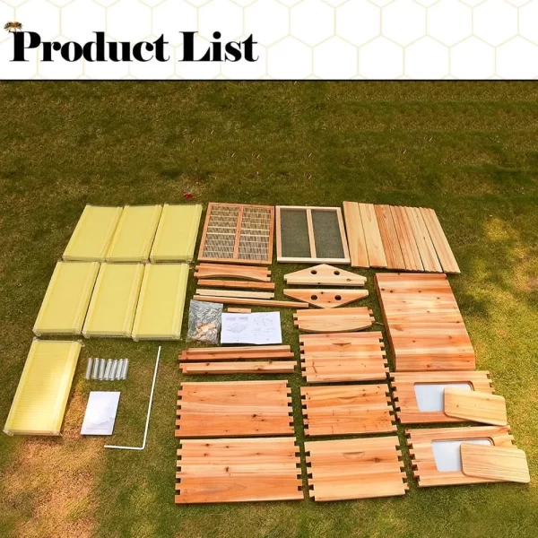 Beehive Starter Kit Includes 7 Hive Frames, 1 Super Box and 1 Brood Box for Backyard Beekeeping Bees (Beeswax Coated). - Image 5