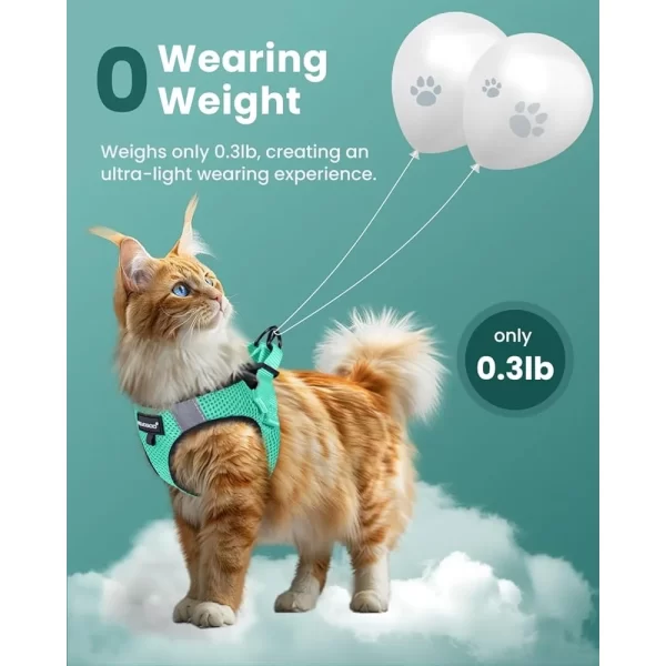 Cat Harness Leash Set Escape Proof Step In Lightweight Soft Vest No Choke Design Comfortable Breathable Mesh - Image 4