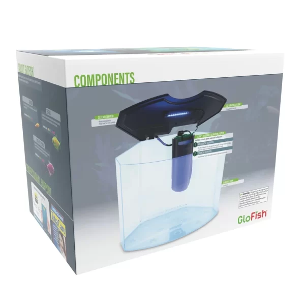5 Gallon Aquarium Kit with Light and Internal Filter Crescent Shaped Fluorescent Fish Tank Complete Aquarium Setup - Image 5