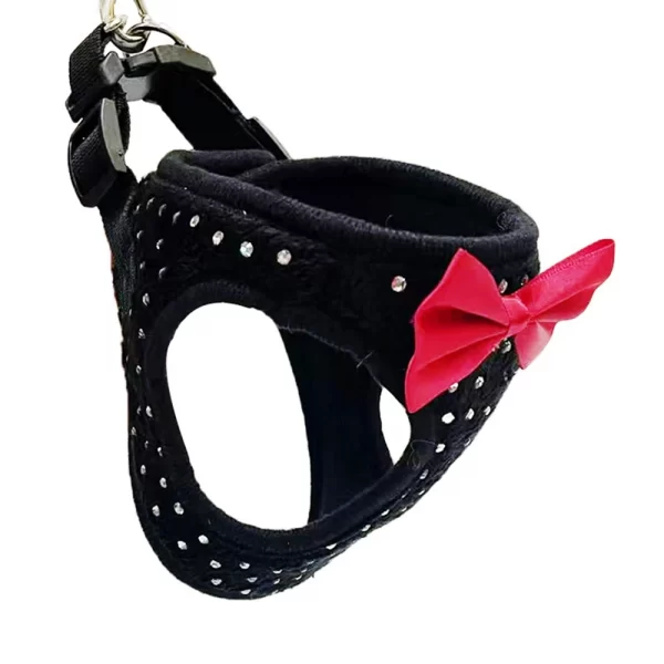 Bowknot Dog Vest Harness Chest Rope Set Harness and Leash Kit Adjustable Harness for Small Dogs Outdoor Walking