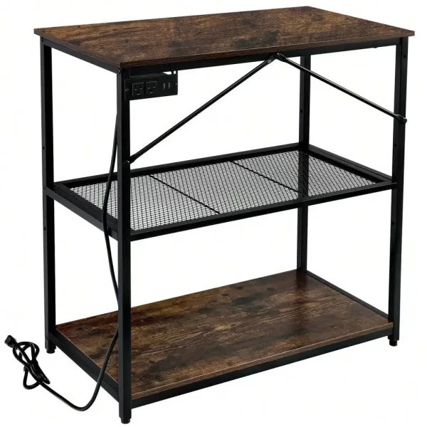 10-30 Gallon Adjustable Fish Tank Aquarium Stand with Charging Station