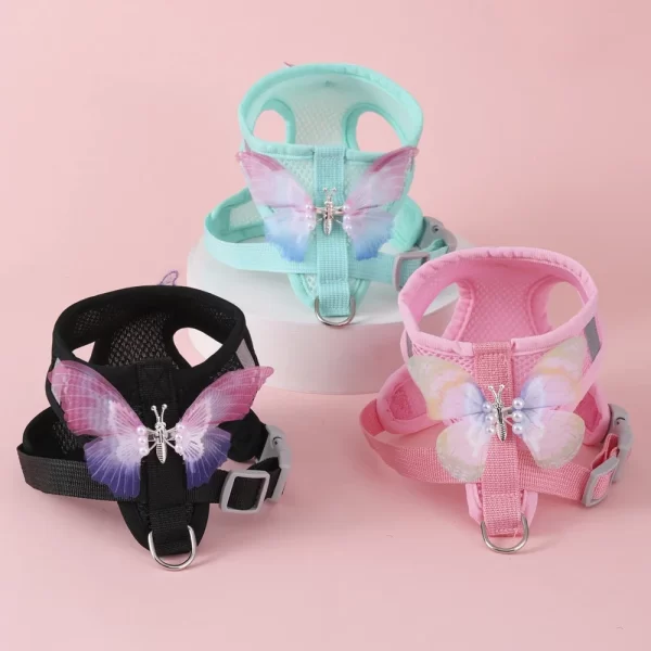 Cute Butterfly, Breathable Dog Harness Set for Small Dogs Cat Puppy Chest Vest Leash - Image 3