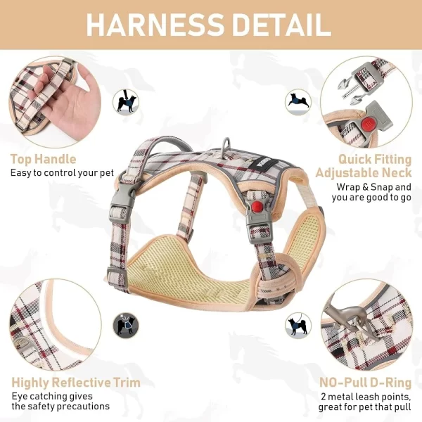 Adjustable No Pull Dog Harness Collar Leash Set Reflective Pet Vest Comfortable Breathable - Image 2