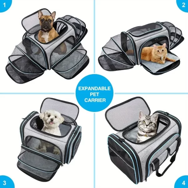 Expandable Foldable Carrier with Fleece Pad Soft Side for Small Pets Cats, Puppies. Breathable Backpack