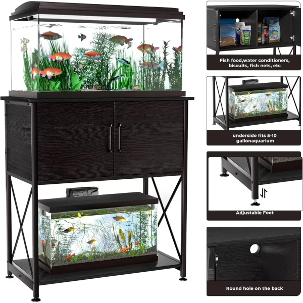 20-29 Gallon Aquarium Stand Metal Frame Fish Tank Stand with Cabinet Storage for 20 Gallon Long Aquarium,30.7" L*16.5" W Tabletop - Image 5
