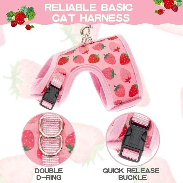 Cat Harness with Leash Fashionable Breathable Mesh Adjustable Vest - Image 3