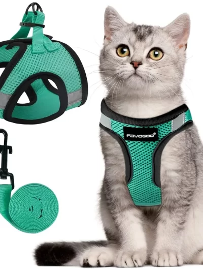 Cat Harness Leash Set Escape Proof Step In Lightweight Soft Vest No Choke Design Comfortable Breathable Mesh