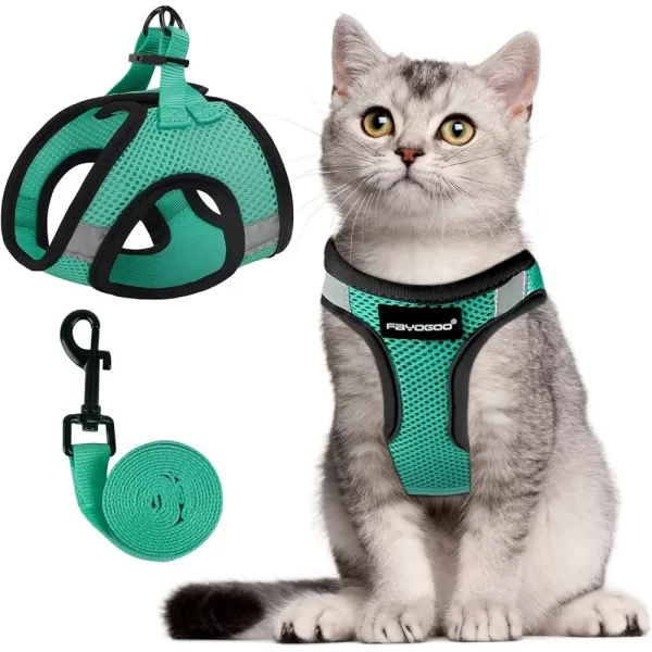 Cat Harness Leash Set Escape Proof Step In Lightweight Soft Vest No Choke Design Comfortable Breathable Mesh