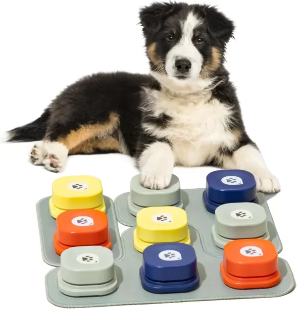 Buttons with Rubber Mat Recordable Dog/Cat Talking Buttons Set Communication - Image 9