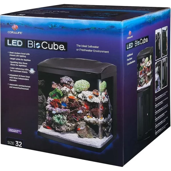 Coralife LED BioCube Aquarium Fish Tank Kit for Saltwater, Marine, Reef or Live Plants, 32 Gallon - Image 2