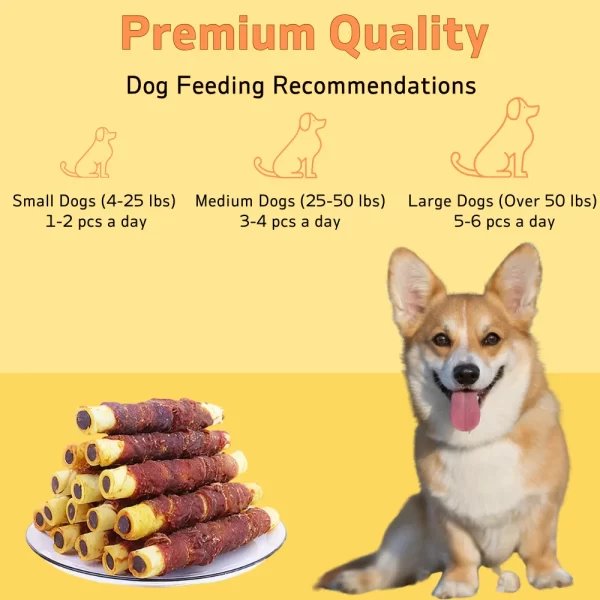 (1Pk 5.29oz/150g) Duck Wrapped Cowhide Stick, Meat Dog Snacks, Made From Duck Meat And Beef Skin, Beef Filling, Healthy - Image 3