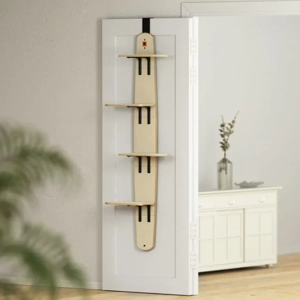 4-Levels Door Hanging Cat Climber Door Mounted Vertical Cat Tree Tower with Carpeted Plank for Indoor Cats Door Mounted - Image 7