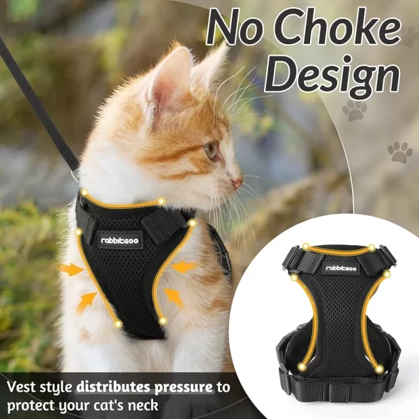 Cat Harness and Leash Soft Adjustable Breathable Vest Heavy Duty Easy Control Outdoor Walking Training - Image 2