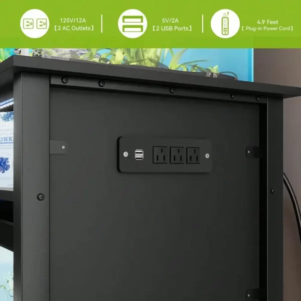 Heavy Duty Aquarium Stand for 55-75 Gallon Fish Tanks with Power Outlets - Image 3