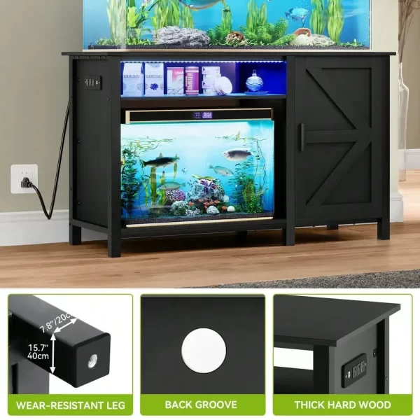 Heavy Duty Aquarium Stand for 55-75 Gallon Fish Tanks with Power Outlets - Image 4