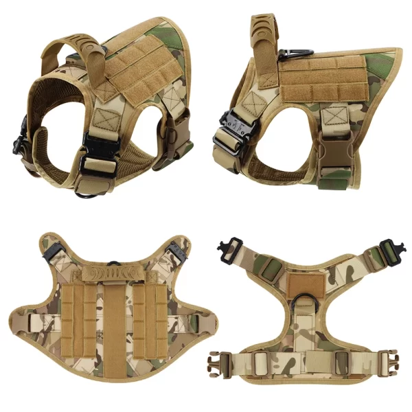 Military Large Dog Harness Collar Leash Bags Patches Set Training Vests Tactical Dogs Harnesses - Image 4