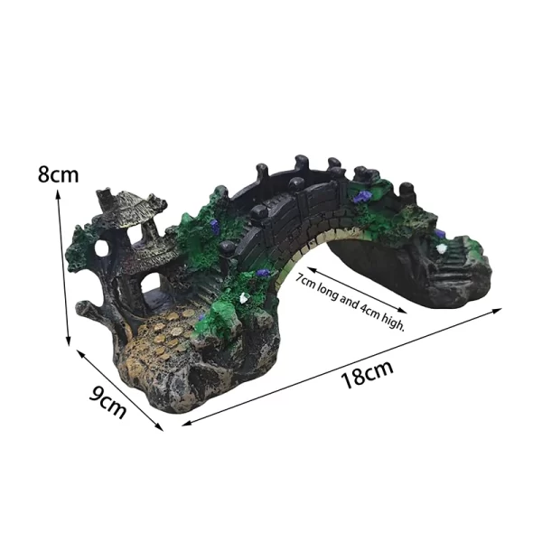 Fish Tank Artificial Bridge Resin Landscape Decoration Cave Aquatic Fish Bridge Aquarium Equipment - Image 4