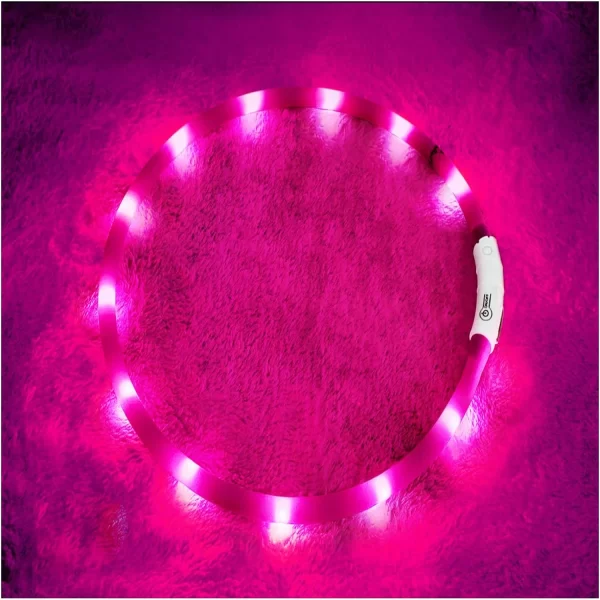 LED Dog Collar, USB Rechargeable Glowing Collars, Light Up Collar Improved Pet Safety &Visibility at Night, 3 Flashing Modes, - Image 14