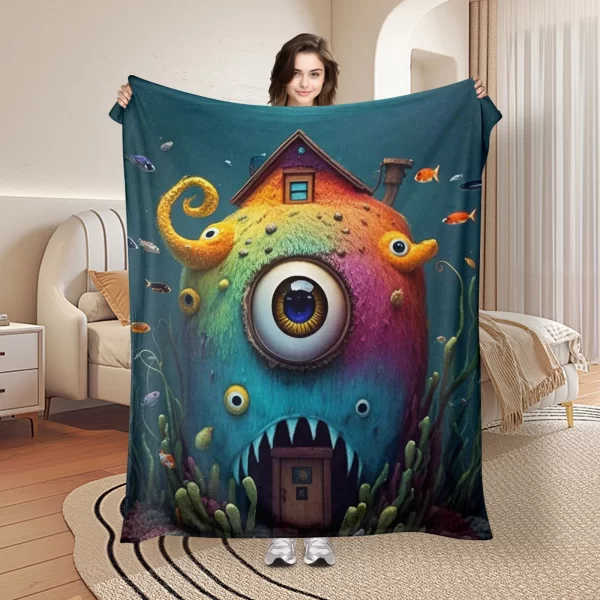 Colorful Underwater Fish Tank Blanket Featuring Seaweed Patterns For A Vibrant And Decorative Home Accent Piece - Image 2